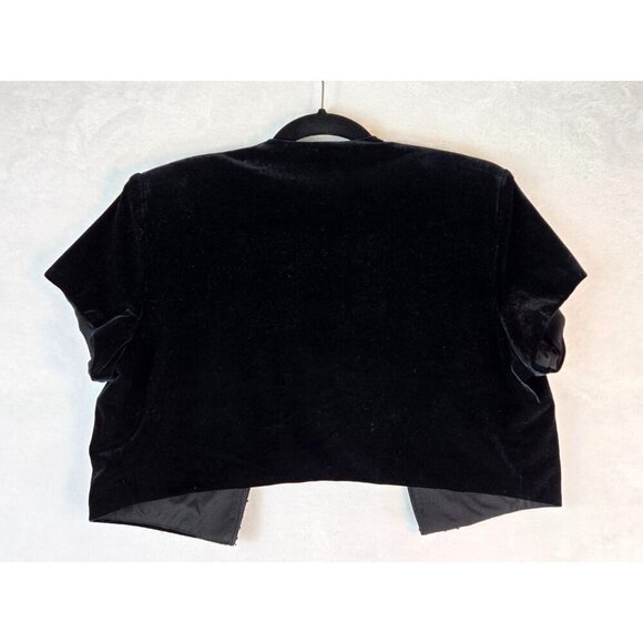 Black Velvet Bolero Evening Jacket Sz 8 JR Nites by Caliendo Open Topper 90s VTG - Picture 4 of 9